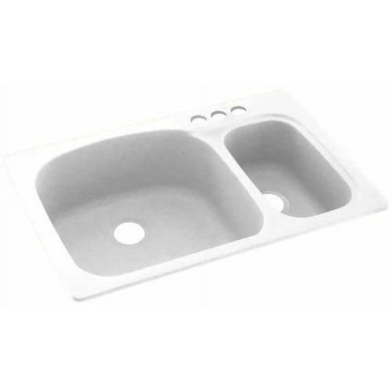Swan Solid Surface Kitchen Sink (33" x 22") with 3 Faucet Holes