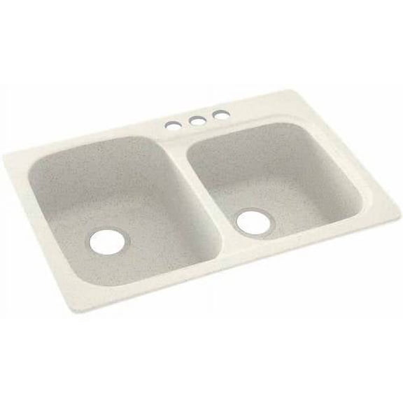 Swan Solid Surface Kitchen Sink (33" x 22") with 3 Faucet Holes