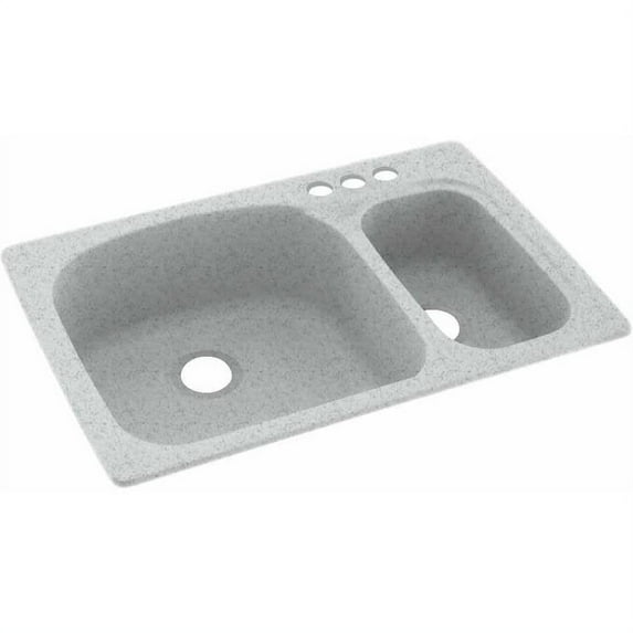 Swan Solid Surface Kitchen Sink (33" x 22") with 3 Faucet Holes
