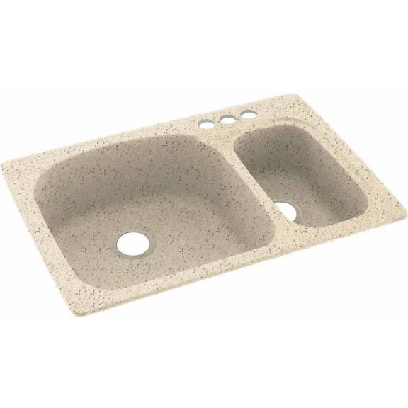 Swan Solid Surface Kitchen Sink (33" x 22") with 3 Faucet Holes