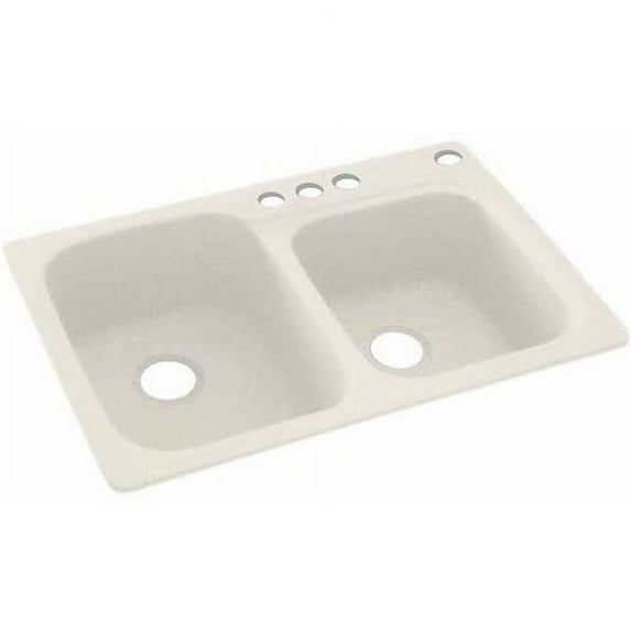 Swan Solid Surface Kitchen Sink (33" x 22") with 4 Faucet Holes