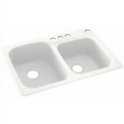 Swan Solid Surface Kitchen Sink 33" x 22" with 4 Faucet Holes