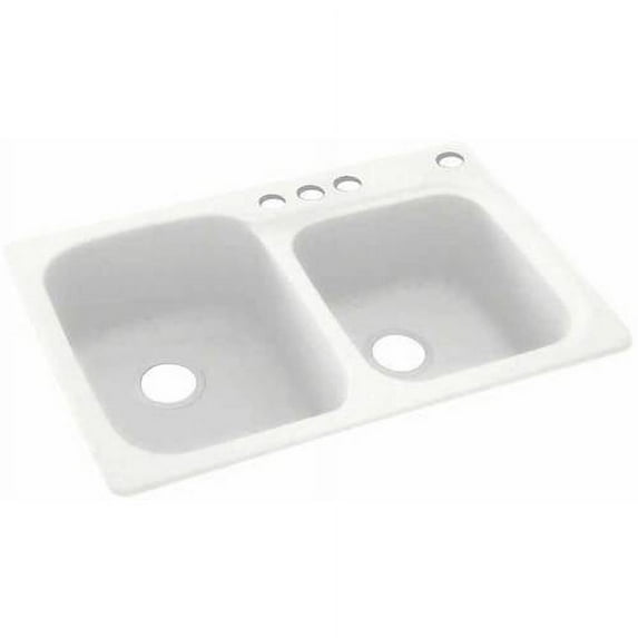 Swan Solid Surface Kitchen Sink (33" x 22") with 4 Faucet Holes