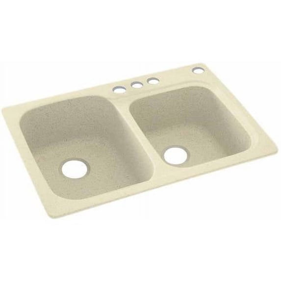 Swan Solid Surface Kitchen Sink (33" x 22") with 4 Faucet Holes
