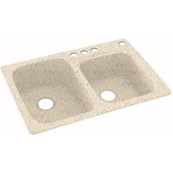 Swan Solid Surface Kitchen Sink (33" x 22") with 4 Faucet Holes