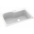 thumbnail image 1 of Swan Solid Surface Single Bowl Kitchen Sink (33" x 22") with 2 Faucet Holes, 1 of 1