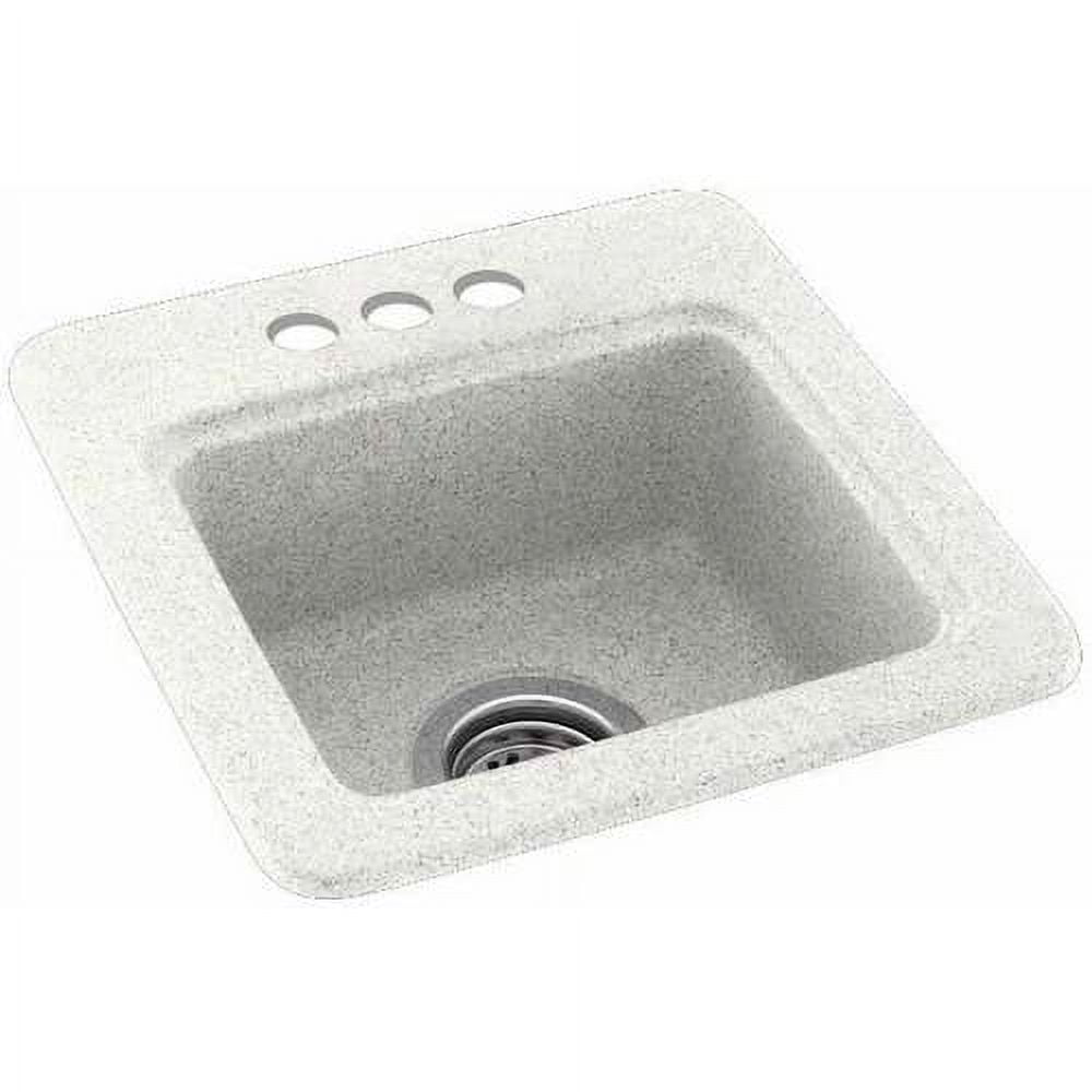 Swan Solid Surface Small Bar Sink (15" x 15") with 3 Faucet Holes