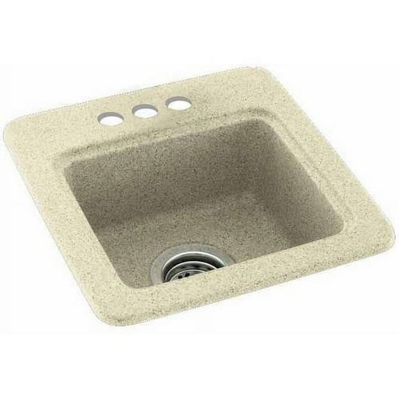 Swan Solid Surface Small Bar Sink (15" x 15") with 3 Faucet Holes