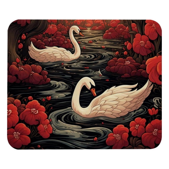 Swan Square Desk Mat, 8.3x9.8 Inch, Non-Slip Rubber Bottom, Printed, Suitable for Office and Gaming - Gaming Mousepad and Mouse Pad