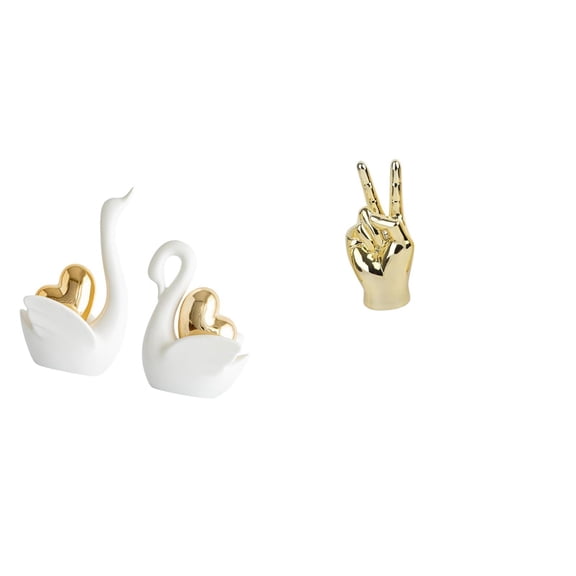 Swan Statue Ceramic Hand Gesture Sculpture Modern Art Figurine Eco Friendly for Home Living Room Decor