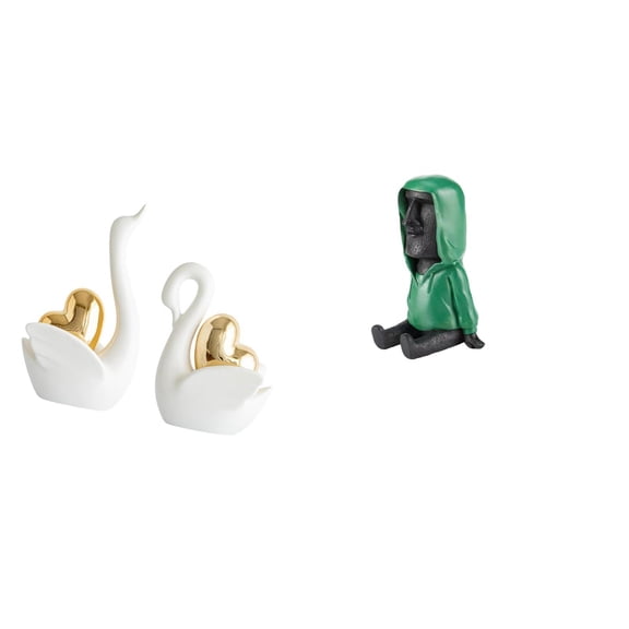 Swan Statue Moai Head Sculpture Resin Material Home Bookshelf Bedroom Office Tabletop Decoration Gift