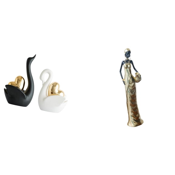 Swan Statue Modern Ceramic Tribal Lady Sculpture Eco Friendly Material Home Decoration for Living Room Shelf Office