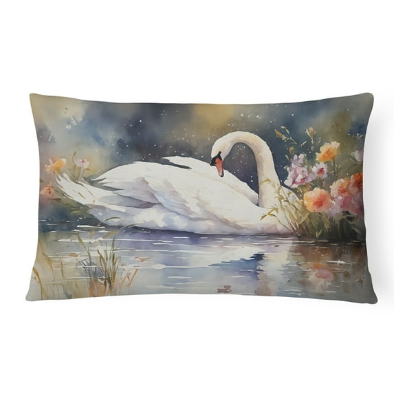 Swan Throw Pillow 12 in x 16 in