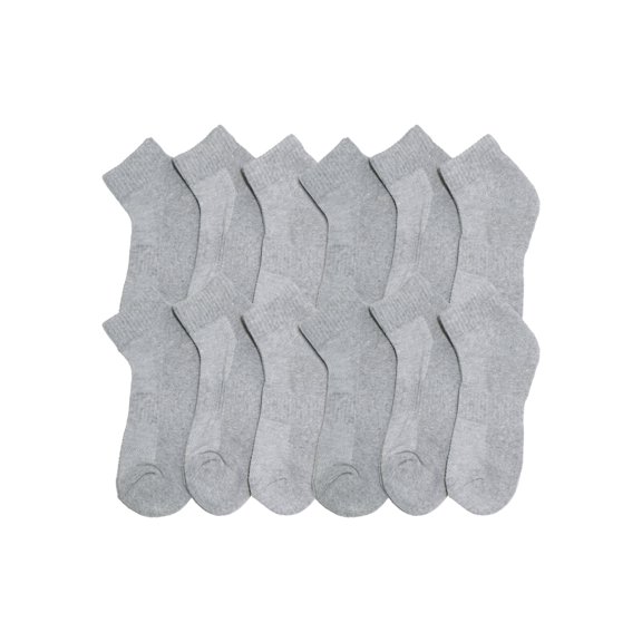 Swan Unisex Ankle Socks with Arch Support and Cushioned Soles (12-Pairs)