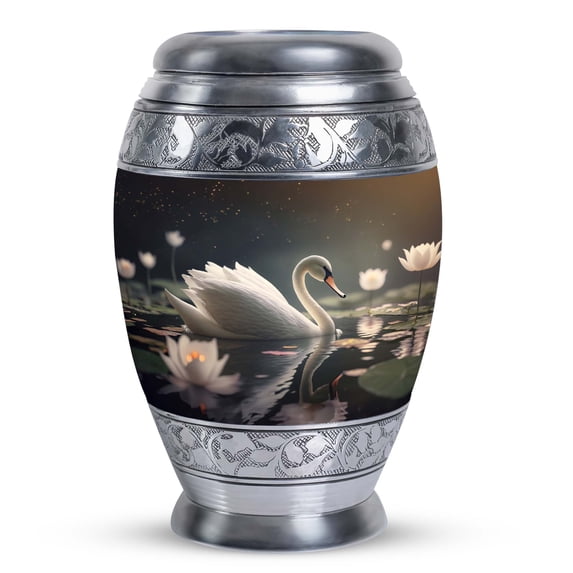 Swan Urns For Ashes Adult Female Mother - Urns For Ashes Adult Male Large - Cremains Containers - Ashes Urn Adult - Cremation Urns For Men (10inch)