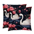 thumbnail image 1 of Swan Velvet Bed Pillow Throw Covers Pillow Inserts Throw Pillows with Unique Patterns - Set of 2, Sizes 16x16, 18x18, 20x20 Inches for Various Occasions, 1 of 6