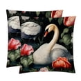 thumbnail image 1 of Swan Velvet Bed Pillow Throw Covers Pillow Inserts Throw Pillows with Unique Patterns - Set of 2, Sizes 16x16, 18x18, 20x20 Inches for Various Occasions, 1 of 6