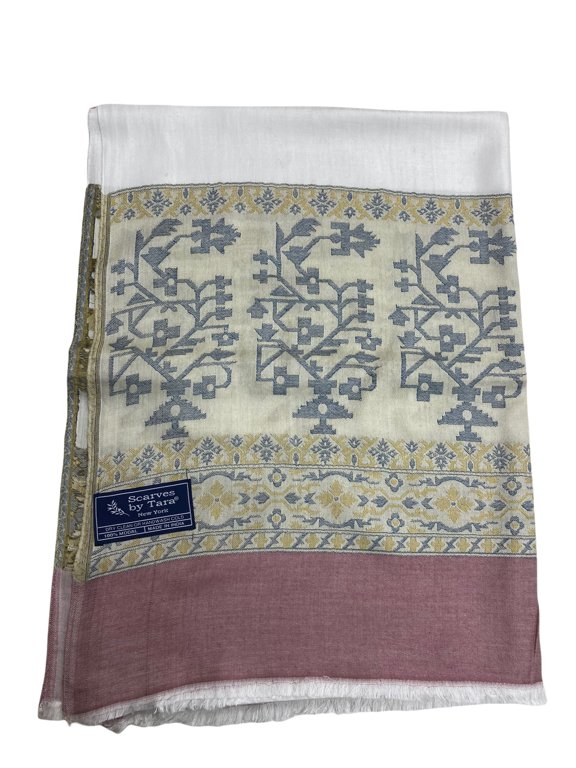Swan White and Pink Women's Modal scarves with Abstract Prints Summer Spring Accessory for Outdoor Events Casual Events