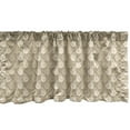 thumbnail image 1 of Swan Window Valance Pack of 2, Rococo Style Abstract Curvy Silhouettes with Antique Look in Brown Shades, Rod Pocket Curtain Valances Kitchen Bedroom, 54" X 18", Pale Brown Sand Brown, by Ambesonne, 1 of 3