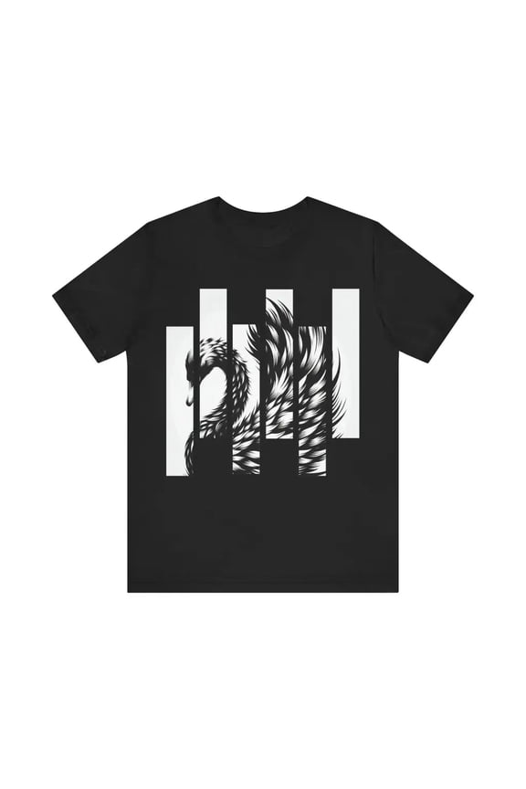Swan in Monochrome Harmony - Jersey Short Sleeve Tee
