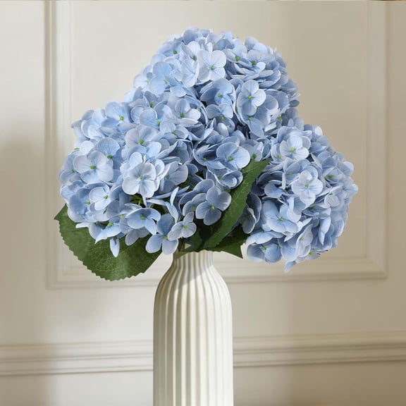 SwanMoon 3PCS Real Touch Artificial Hydrangea Flowers, 21 Inch Large Lifelike Silk Dry Faux Hydrangeas for Wedding, Home, Party, Office & Table Centerpiece Decoration