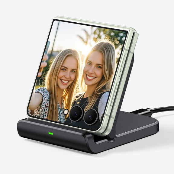 SwanScout Wireless Charger for Samsung Galaxy Z Flip 8/Z Fold 8/Z Fold 8 Ultra, Fast Charging Stand for Samsung Galaxy Z Flip 7 FE/7/6/5/4/3, Foldable and Portable, SwanScout 501S, (No Adapter)