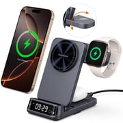 SwanScout 708M Wireless Charger for Apple, Mag-Safe Charger Station for iPhone 16/15/14/13/12, Apple Watch Ultra 2/10/9/8/7, AirPods Pro/4/3 No Adapter