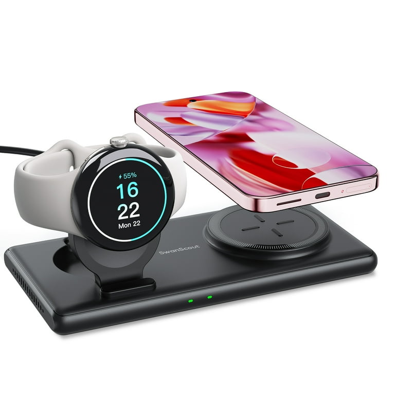 SwanScout Dual Wireless Charger for Google Pixel Watch and Pixel