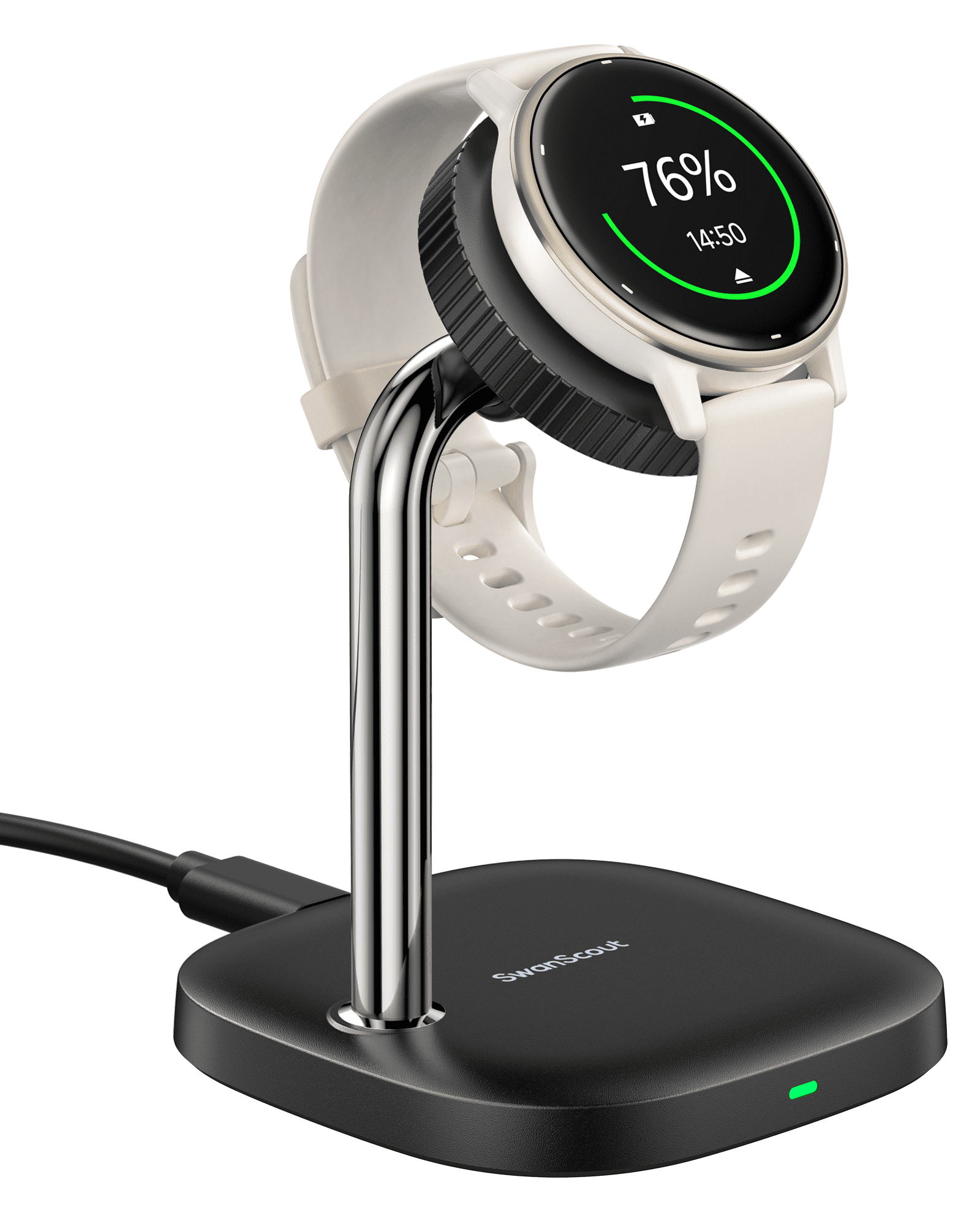 SwanScout Watch Charger Stand for Garmin Watch Forerunner 165/265/45, Vivoactive 6/5, Instinct 3/2, Fenix, Venu, Tactix, Approach Quatix Series and for Multiple Garmin Watch Devices, SwanScout 505GM