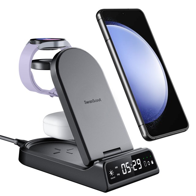 SwanScout Wireless Charger for Samsung, 4 in 1 Charging Station for
