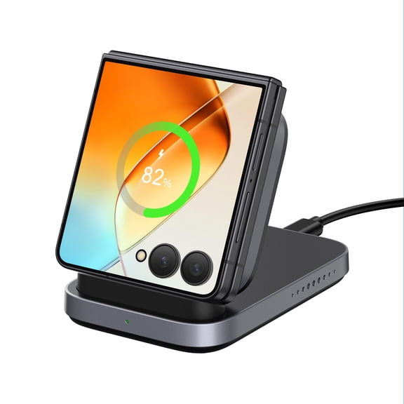 SwanScout Wireless Charger for Samsung Galaxy Z Flip 7 FE/7/6/5/4/3, for Motorola Razr 60 Ultra/50, Foldable Fast Wireless Charging Stand for Z Flip Series, SwanScout 508F (No Adapter)