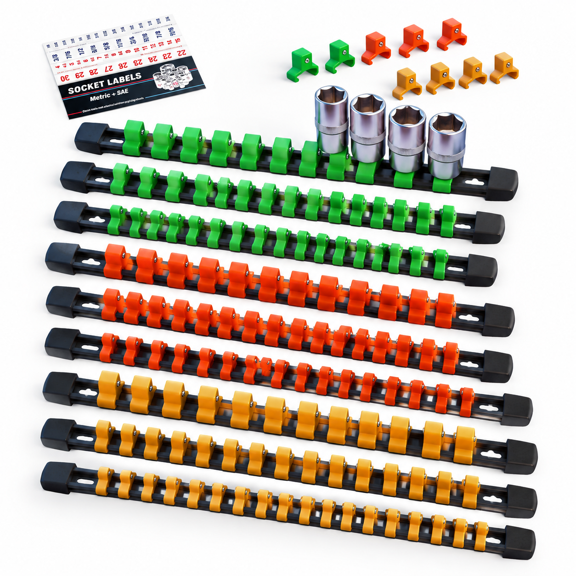 Swanlake Organizer Socket Holder 91/4-inch X 48 Clips 3/8-inch 45 1/2-inch 36clip Rail