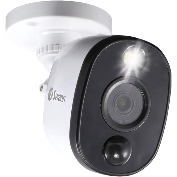 Swann Swann Add-On DVR Wired Bullet PIR Security Camera with Sensor Spotlight, 1080p HD Video, Indoor or Outdoor, Color Night Vision Plus True Detect Heat & Motion Detection