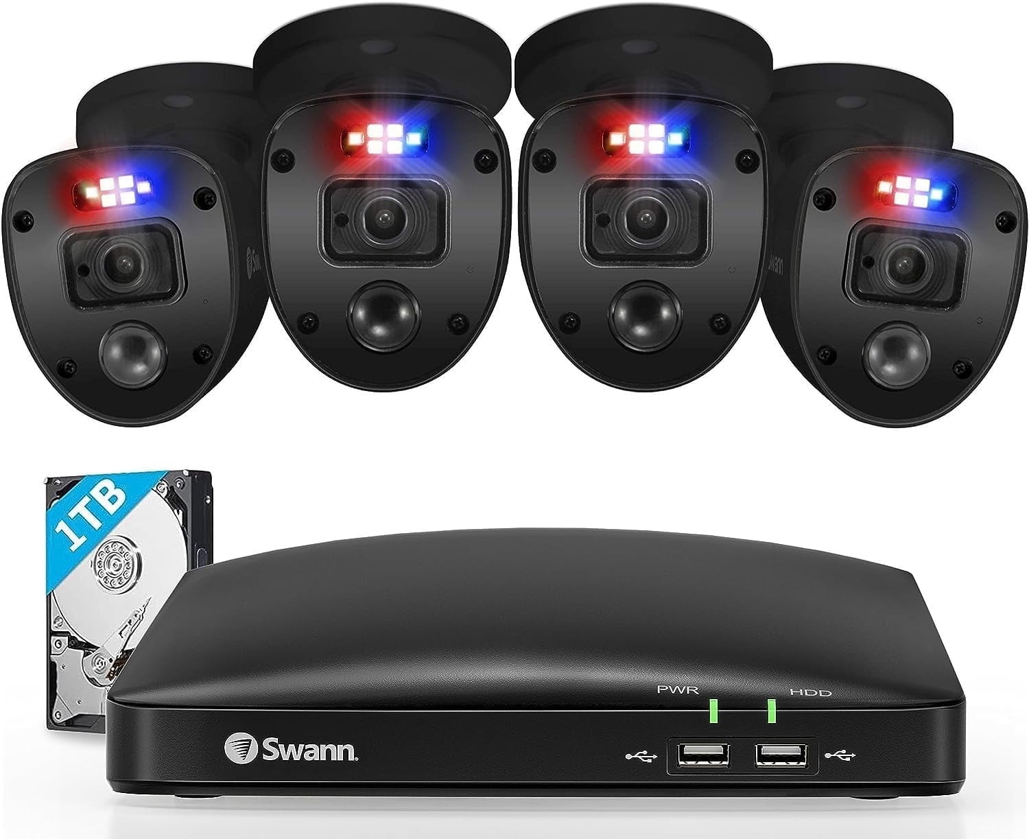Swann Smart Security System 1080P 4台 Swann Home Surveillance System - SwannForce 4 Camera, 4