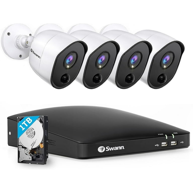 Swann DVR Indoor/Outdoor Security Camera System, 1TB HDD, 4 Swann DVR Indoor/Outdoor Security Camera System, 1TB HDD, 4
