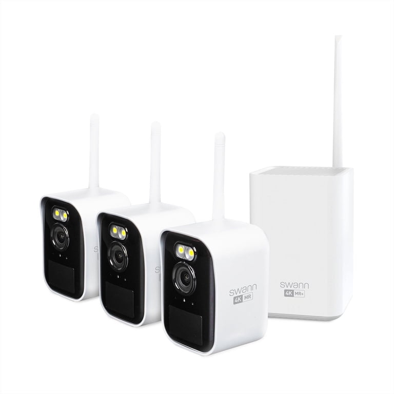 Swann 4K 防犯NVRカメラ 3台セット NHD-887MSFB Swann MaxRanger Mini 4K Wireless NVR Security System, 3-Pack