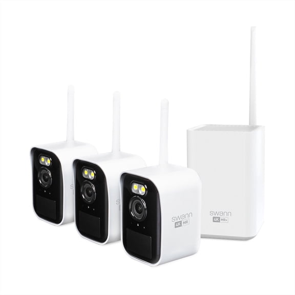 Swann MaxRanger Mini 4K Wireless NVR Security System, 3-Pack