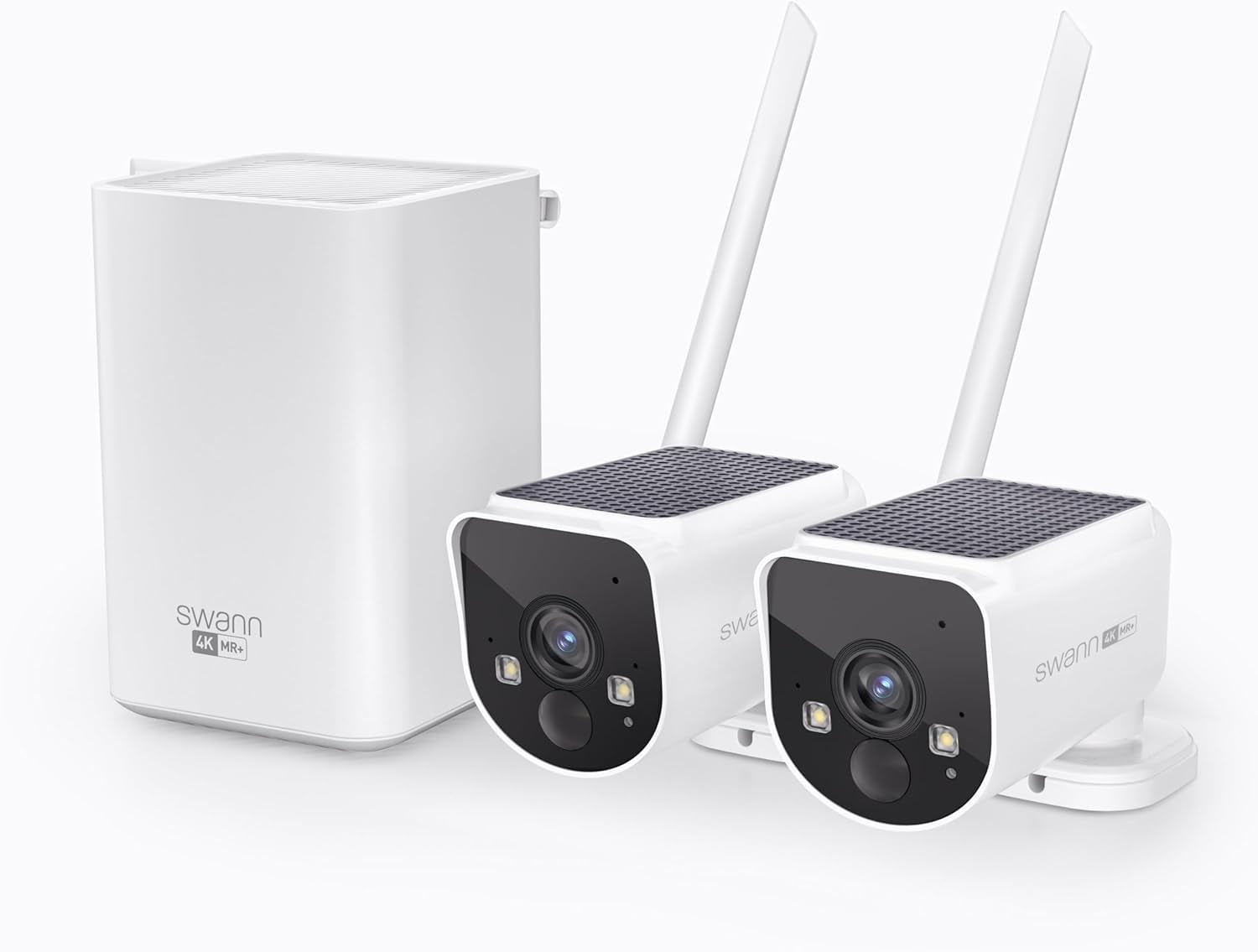 Swann MaxRanger 4K Wireless NVR Security System 2-Cam, Cameras with Solar Panels, Longest Range Wi-Fi Outdoor, Person Vehicle Detection, Color Night Vision, Wire Free, Local Storage, No Monthly Fee
