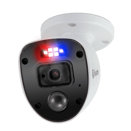 Swann - 1080p Enforcer™ Camera w/ Police Style Flashing Lights & Color Night Vision - White