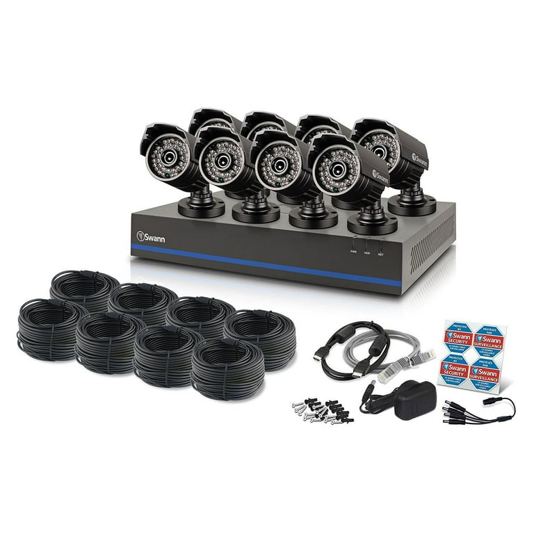 Swann TVI DVR Security System - 8 1080p Cameras, 2TB HD, and