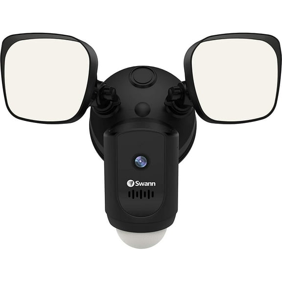 Swann Wi-Fi 1080p Waterproof Motion Activated FloodLight Camera with Night Vision, Heat Sensing, 2-Way Talk, Dimmable 2400 Lumens, Wide 125 Degree Viewing
