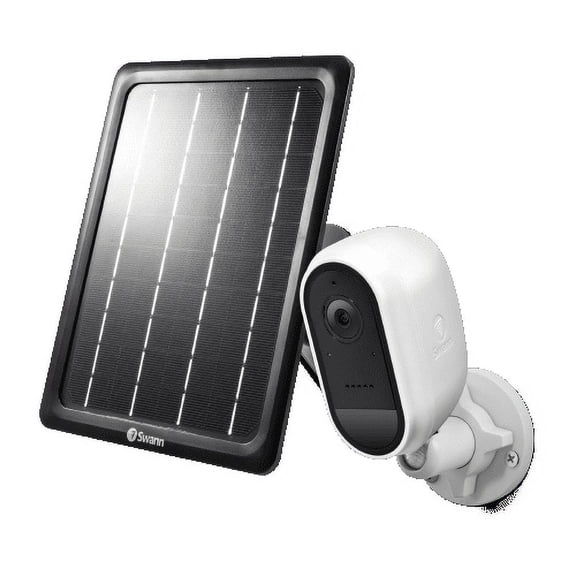 Swann Wire-Free White 1080p Security Camera with Solar Charging Panel & Outdoor Stand