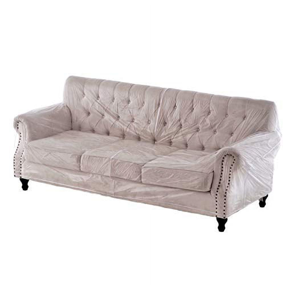 Clear Heavy-Duty Waterproof Plastic Sofa Cover for Protection