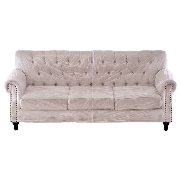 Swanna Plastic Clear Heavy-Duty Waterproof Sofa/Couch Cover - Protection Against Pets/Dog Clawing , Vinyl Sofa Slipover Furniture Protection for Storage and Moving (Sofa-1 Pack)