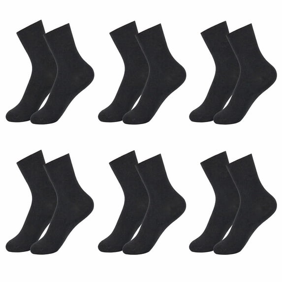 Swanpen 6 Pairs Loose Fit Socks Black White Gray Non Binding Wide Calf for Men Women Plus Size