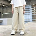 thumbnail image 1 of Swanpen Boys Cargo Pants Elastic Summer Loose Fit Lightweight Trousers, Drawstring Sweatpants for Kids 5-15Y Beige, 1 of 6
