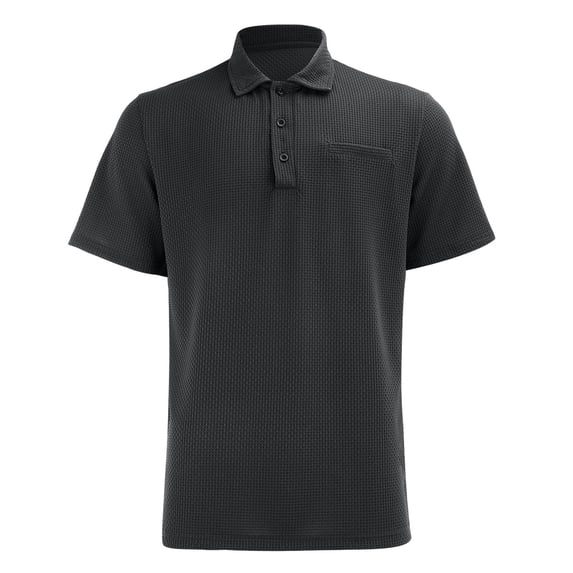 Swanpen Boys Short Sleeve Polo Shirt, Collared Button Down with Pocket, Solid Color Casual School Uniform Top for Kids,Grey,9-10 Years