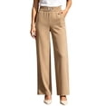 thumbnail image 1 of Swanpen Women's High Waist Elastic Waistband Wide Leg Pants, Casual Straight Leg Comfort Trousers for Everyday Wear, 1 of 4