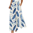 thumbnail image 1 of Swanpen Women's Summer Print Wide Leg Palazzo Pants Elastic Drawstring Waist Flowy Loose Fit Casual Long Trousers with Side Pockets, 1 of 5