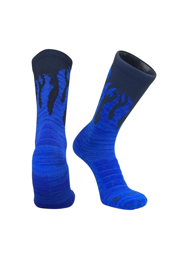 Pyro Blue Flame Fire Basketball Football Crew Socks by TCK (L)